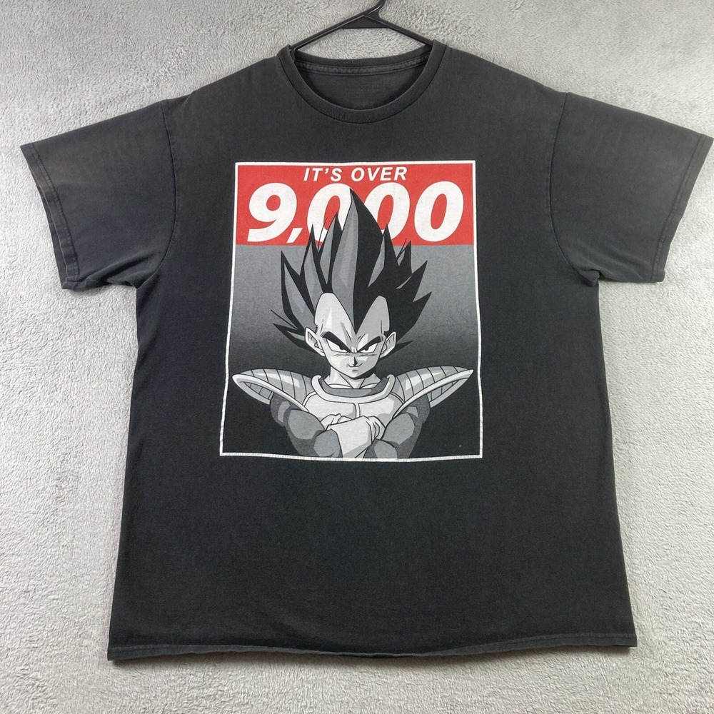 Dragon Ball Z Shirt Adult Large Black Goku Over 9000 Graphic Anime SS Tee